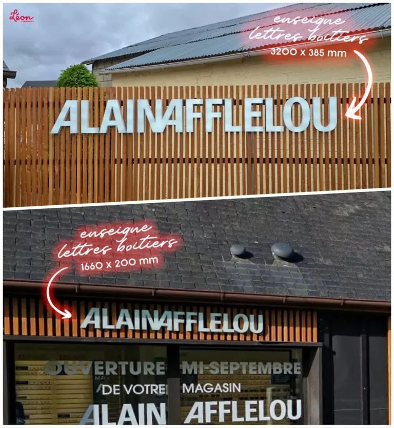 Deux enseignes : Lettres boitiers - Alain Afflelou